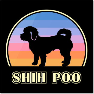 Shih Poo Vintage Sunset Dog Posters and Art